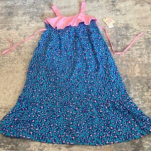 Blue & Pink Leopard Print Sundress